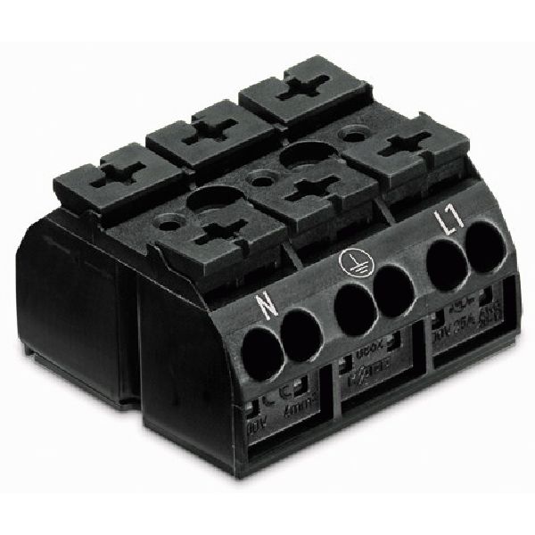 862-2503 4-conductor chassis-mount terminal strip; without ground contact; N-PE-L1 image 1