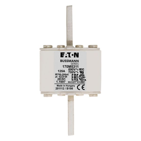 Fuse-link, high speed, 550 A, AC 690 V, size 2, 61 x 61 x 126 mm, aR, IEC, single indicator image 14