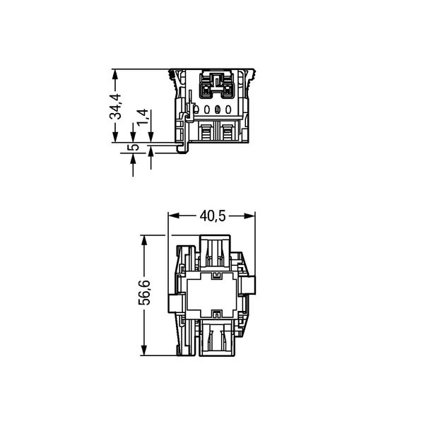 Linect® T-connector 2-pole Cod. I white image 2