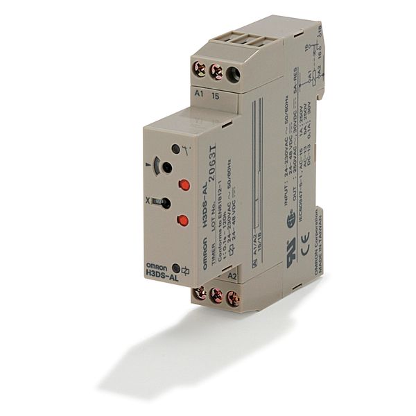 Timer, DIN rail mounting, 17.5 mm, 24-230 VAC/24-48 VDC, twin on & off image 1