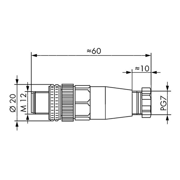 Fitted pluggable connector 5-pole M12 plug, straight, A-coded image 3