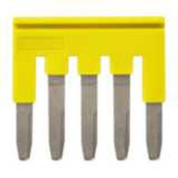 Cross bar for terminal blocks 4.0 mm² screw models, 5 poles, Yellow co image 1