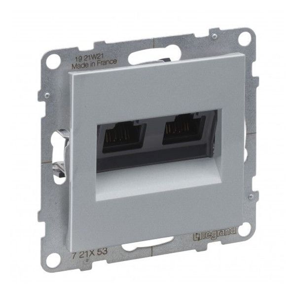 2XRJ45 SOCKET CAT6 UTP ALUMINIUM image 1