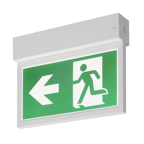 P-LIGHT Emergency Exit sign small ceiling/wall, white image 1