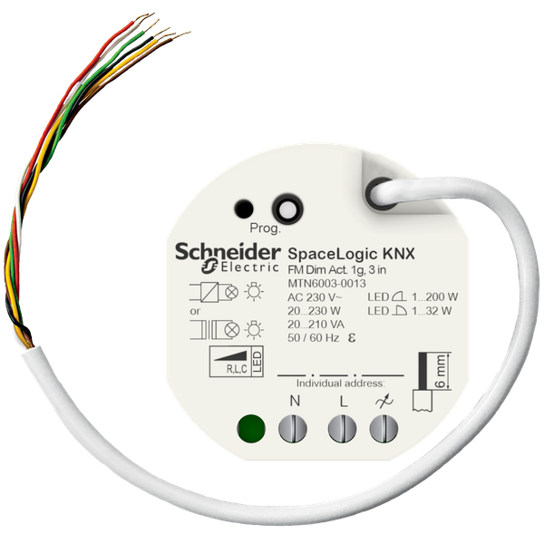 Dimming actuator, SpaceLogic KNX, Universal, flush mounted, 3 binary inputs, KNX Secure image 5