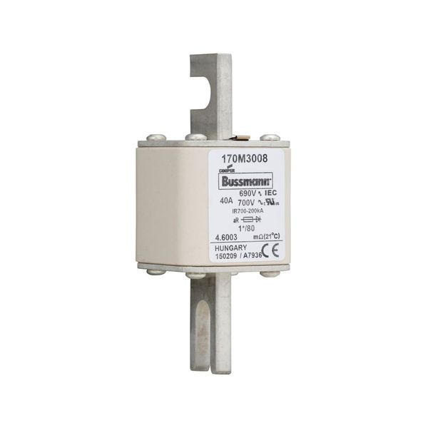 Fuse-link, high speed, 40 A, AC 690 V, compact DIN 1, 45 x 45 x 104 mm, aR, DIN, IEC, single indicator image 5