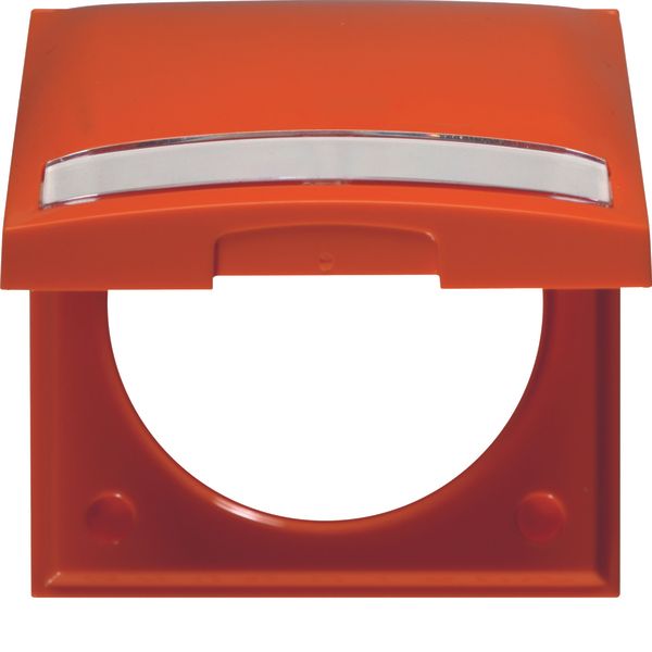 Frame with hinged cover and labelling field, Integro Flow, orange glos image 1