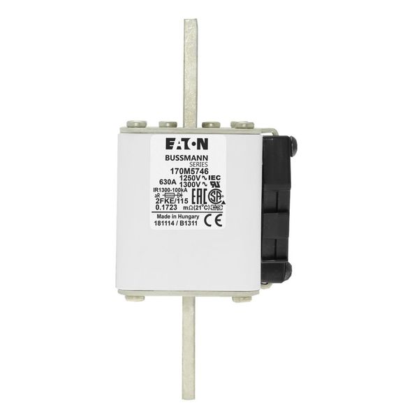 Fuse-link, high speed, 630 A, AC 1250 V, size 2, 61 x 77 x 160 mm, aR, IEC, UL, single indicator image 5