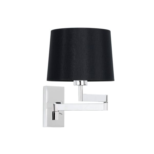 ARTIS ARTICULATED CHROME WALL LAMP BLACK LAMPSHADE image 1