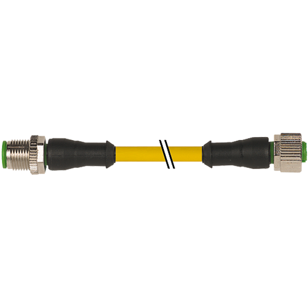 M12 male 0° / M12 female 0° A-cod. PUR 4x0.34 ye UL/CSA+drag chain 36m image 1