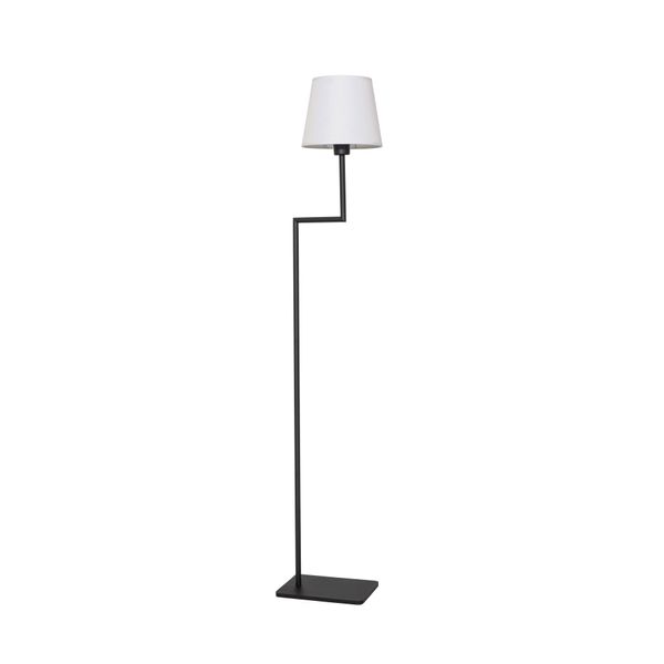 White Fabric Shade Sandy Black Aluminium LED E27 1x12 Watt 230 Volt IP20 Bulb Excluded Cable Length: 174 cm D: 35 W: 18 H 1: 25 H 2: 150 cm image 1