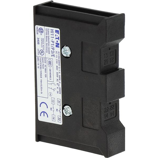 Auxiliary contact, 1 N/O, 1 NC, For use with P1, P3, Flush mounting image 6