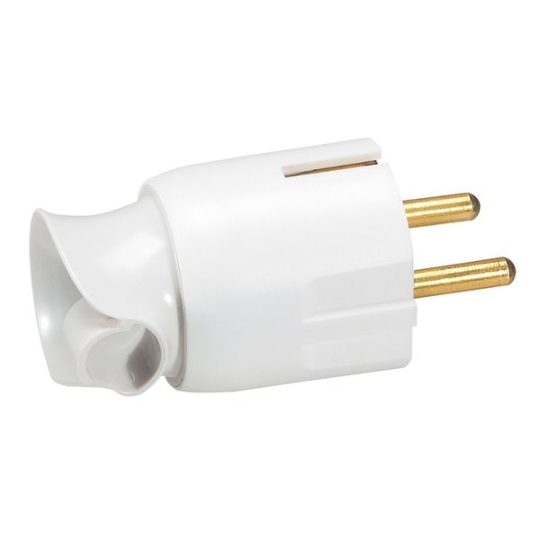 2P+E plug - 16 A - Fr/German std - cable orientation - white - gencod labelling image 2