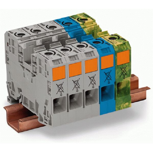 Three phase set with 35 mm² high-current tbs only for DIN 35 x 15 rail image 2