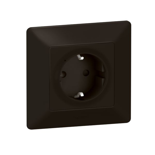 IN WALL CONNECTED POWER OUTLET SCHUKO STD AUTO TERM 16A VLIFE MAT BLACK image 3