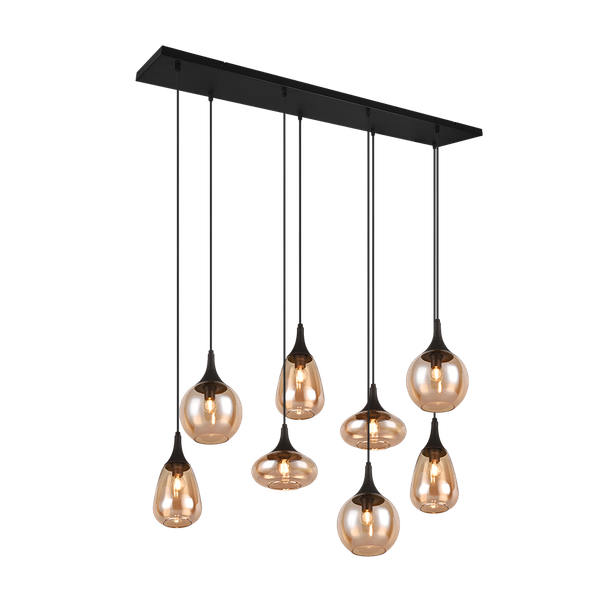 Lumina pendant 8-pc E14 matt black/amber image 1