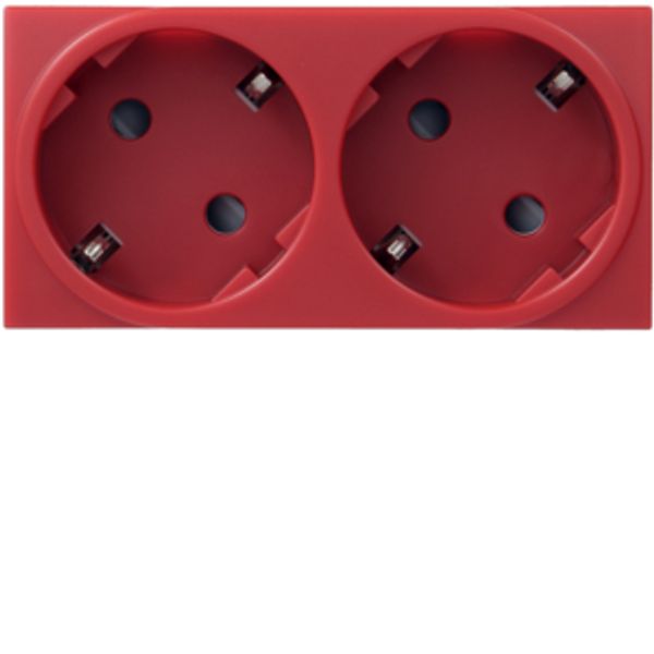 Systo Double socket Schuko Red image 1
