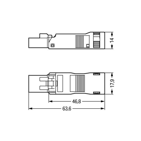 Plug with strain relief housing 3-pole black image 3