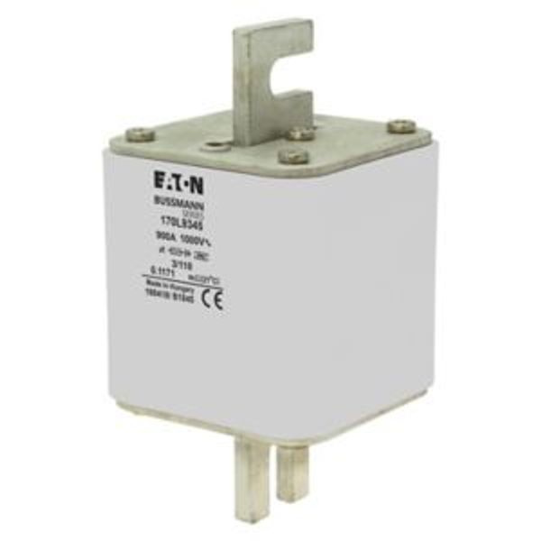 Fuse-link, high speed, 900 A, AC 1000 V, Size 3, 76 x 90 x 141 mm, aR, DIN, IEC, visual indicator image 4