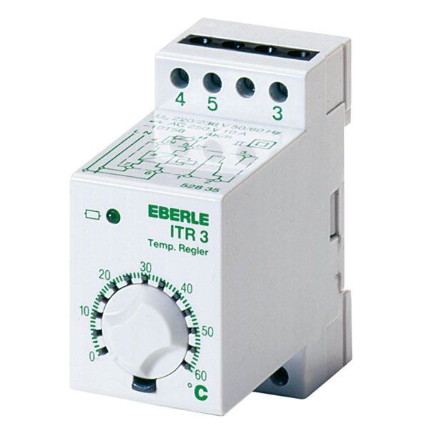 Temperature controller on mounting rail -40...20C, AC 230V, 1 changeover contact, potential free, 10 A image 1