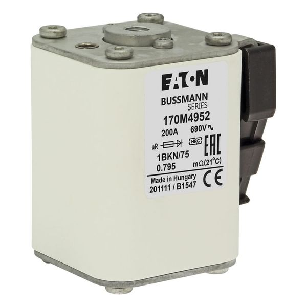 Fuse-link, high speed, 200 A, AC 1000 V, size 1, 52 x 69 x 74 mm, aR, IEC, UL, single indicator image 17