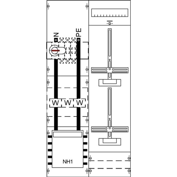 KA4250 Measurement and metering transformer board, Field width: 2, Rows: 0, 1050 mm x 500 mm x 160 mm, IP2XC image 5