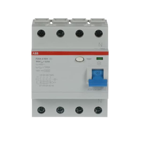 F204 A-100/0.03 110V Residual Current Circuit Breaker 4P A type 30 mA image 3