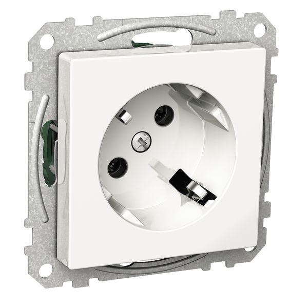 Exxact single socket-outlet with 45° angled outlet portion screw white image 3
