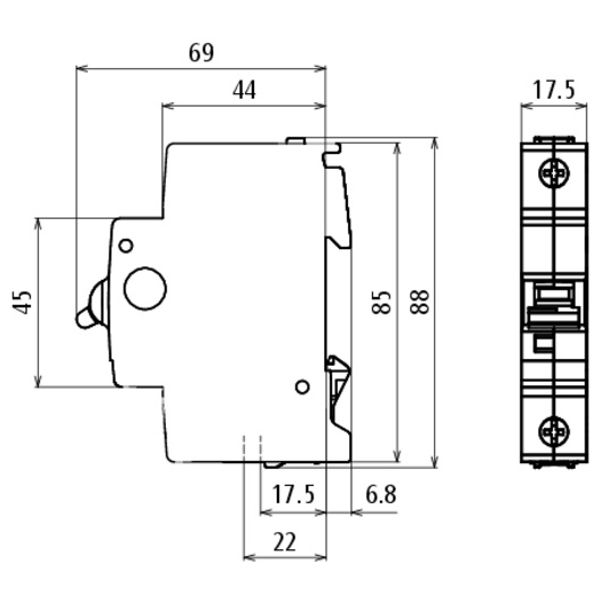 Miniature circuit breaker B char. 25 kA, 6 A, 1P for ABB type S201P-B6 image 2