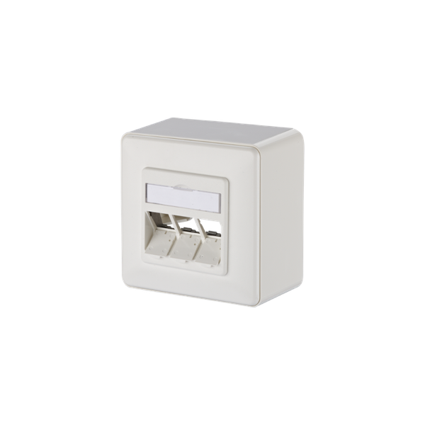 Keystone wall outlet surface mounted 3 port unequipped pure white image 3