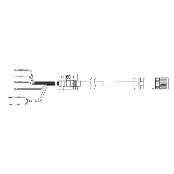 1S series servo motor power cable, 10 m, with brake, 400 V: 4 kW to 5. image 1