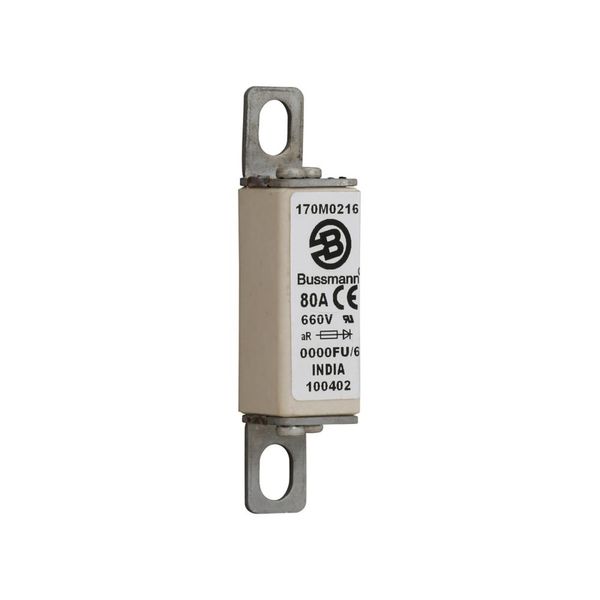 Fuse-link, high speed, 80 A, AC 660 V, size 0000, 18 x 19 x 80 mm, aR, UL image 6