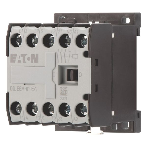 Contactor, 24 V DC, 3 pole, 380 V 400 V, 3 kW, Contacts N/C = Normally closed= 1 NC, Screw terminals, DC operation image 1
