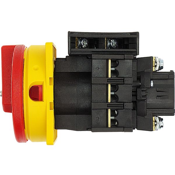 Main switch, P1, 32 A, flush mounting, 3 pole, 1 N/O, 1 N/C, Emergency switching off function, With red rotary handle and yellow locking ring, Lockabl image 39