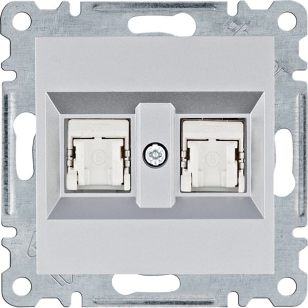 Prise double RJ45 - argent image 1