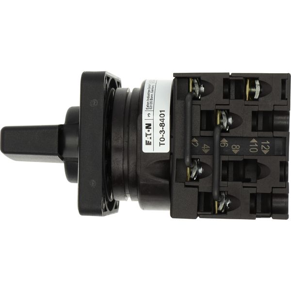Reversing switches, T0, 20 A, flush mounting, 3 contact unit(s), Contacts: 5, 60 °, maintained, With 0 (Off) position, 1-0-2, Design number 8401 image 33