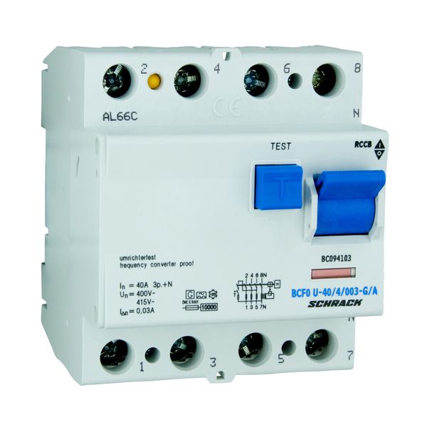 Residual current circuit breaker 40A,4-p,30mA,type A,G, FU image 1
