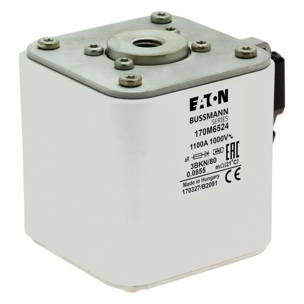 Fuse-link, high speed, 1100 A, AC 1000 V, size 3, 76 x 92 x 83 mm, aR, IEC, single indicator image 23