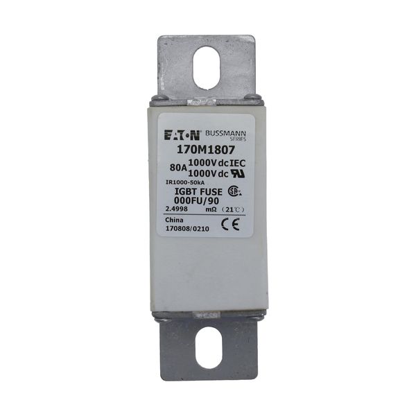 Fuse-link, high speed, 80 A, DC 1000 V, size 000, 24 x 36 x 115 mm, aR, IEC image 17