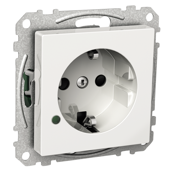 Exxact single socket-outlet with LED indication earthed screw white image 4