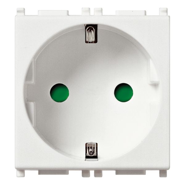 2P+E16A DE SICURY outlet screwless white image 1