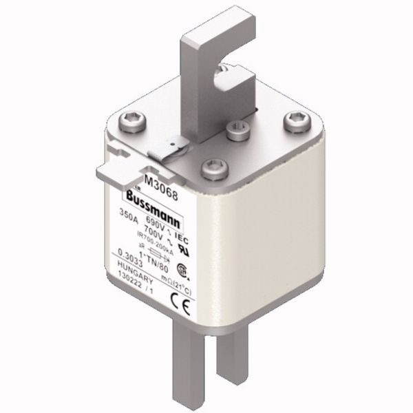 Fuse-link, high speed, 350 A, AC 690 V, compact DIN 1, 45 x 58 x 104 mm, aR, DIN, IEC, single indicator image 2