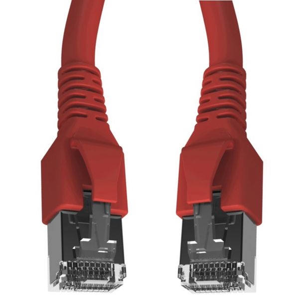 Patchcord RJ45 shielded Cat.6a 10GB, LS0H, red,     1.0m image 2