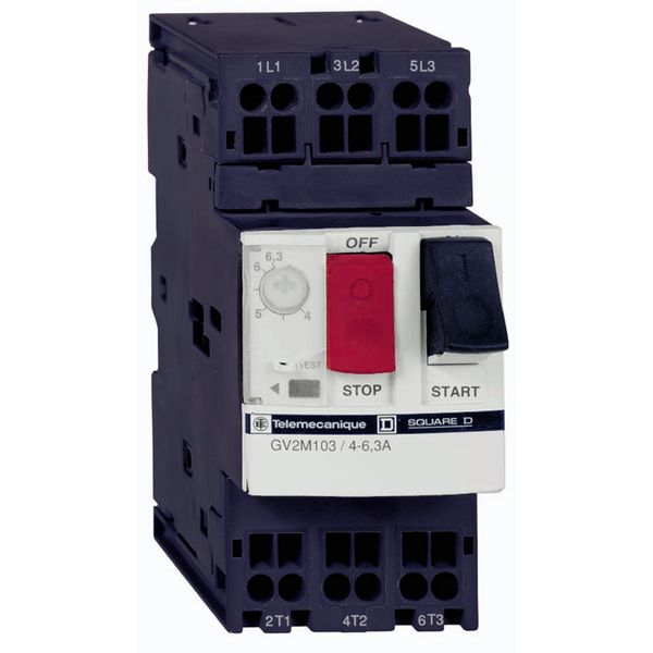 Motor circuit breaker, TeSys Deca, 3P, 4-6.3 A, thermal magnetic, spring terminals image 1
