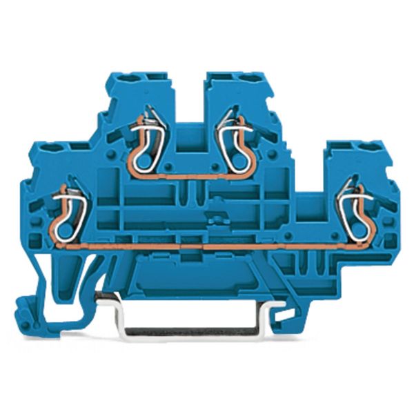 Double-deck terminal block Through/through terminal block N/N blue image 1