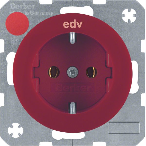 SCHUKO soc. out. "EDV" imprint, R.1/R.3, red glossy image 1