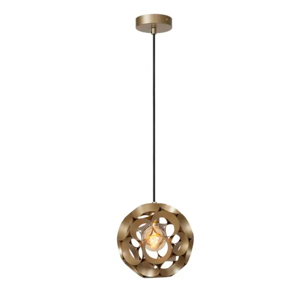 Lucide HANNELORE - Hanging lamp - Ø 30 cm - 1xE27 - Matt Gold / Brass image 1