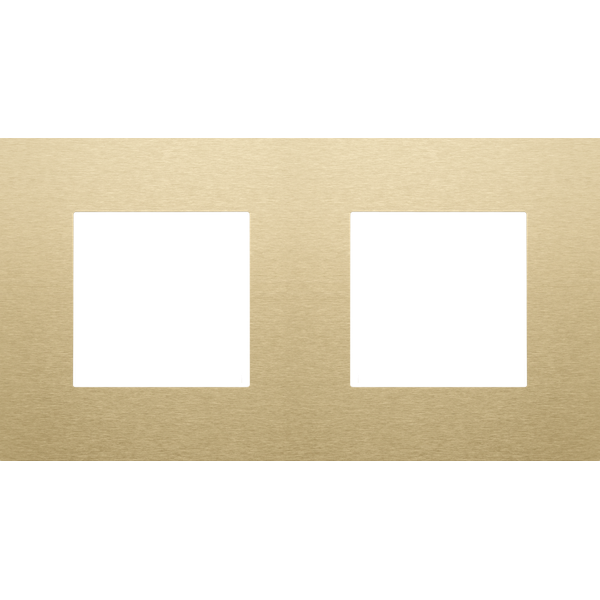 Twofold faceplate with 71 mm centre distance, Niko Pure alu gold brush image 1