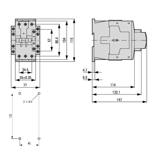 Contactor 18.5kW/400V/40A, coil 24VDC image 4