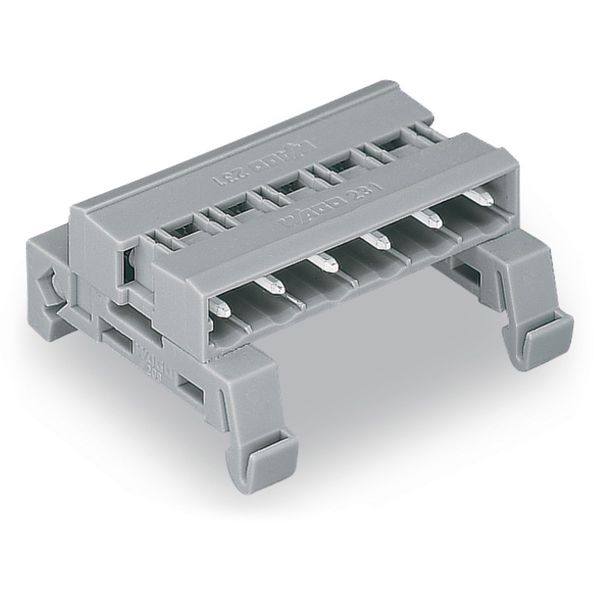 Double pin header DIN-35 rail mounting 8-pole gray image 2